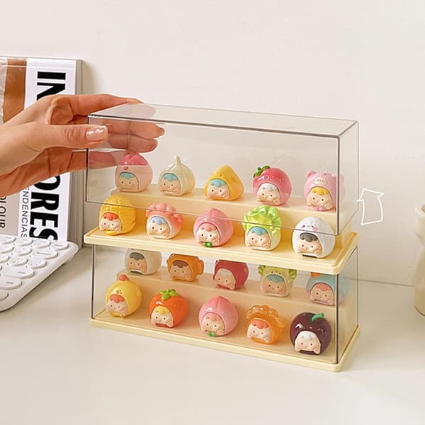 Klar Legetøjs Displaykasse | Støvfri Display til Miniaturefigurer & Samleobjekter Yellow