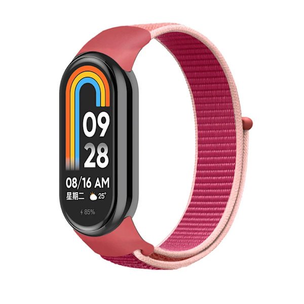 Nylon för Xiaomi mi Band 8 Armband Mjukt armband Smart Replacement Sport loop Armband för Mi Band 8 NFC Bälte Armband Granatäpple 11 För Mi band 8