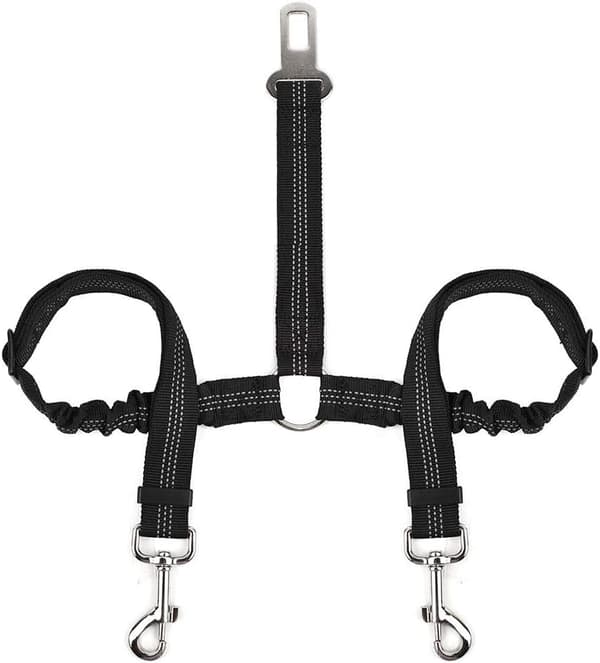 XJ-Dobbel hundekobbel justerbart med elastisk strikk – maks