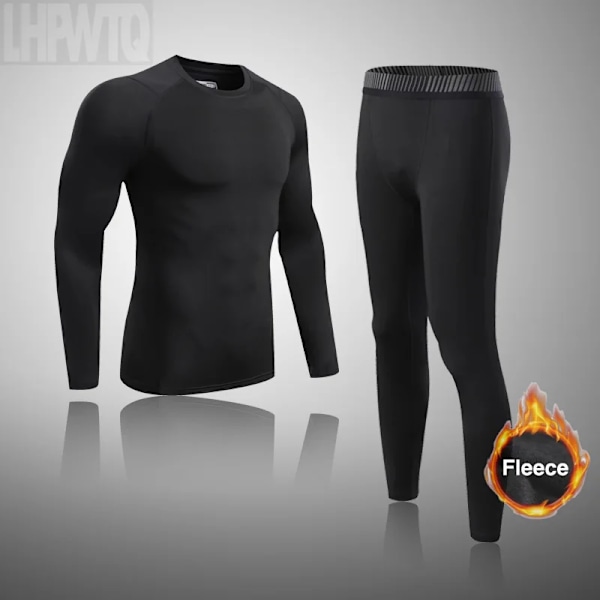 Sportsundertøj til mænd Fleece Thermal Compression Strømpebukser Ski Base Layer Træningsoverall Børn Vinter Thermal Underwear Running Set B kun skjorte L