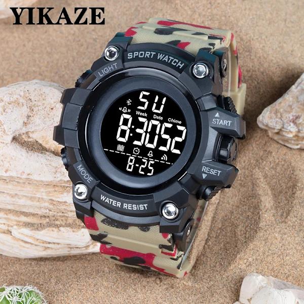 Sport Watch Multifunktion Militär Watch Vækkeur Stor urskive Digitale ure Vandtæt elektronisk armbåndsur Camouflage