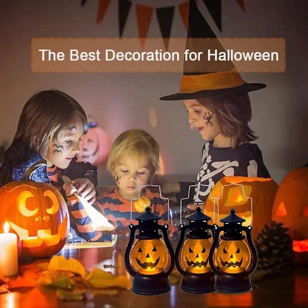 Halloween-lykter med LED (3-pack)