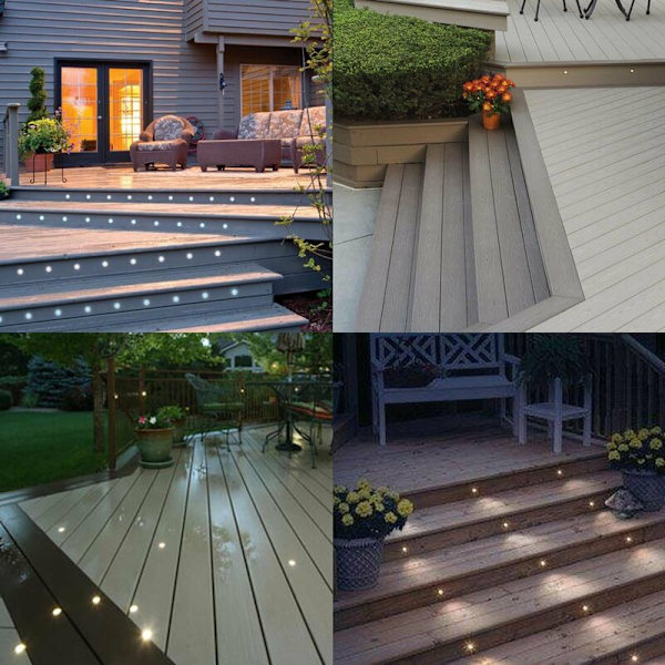 Pakke med 10 Mini LED-indbyggede spotlights til udendørs brug, IP67 vandtæt, dagslys hvid 4500K, gulvlampe 32MM 0,6W DC12V til Pa