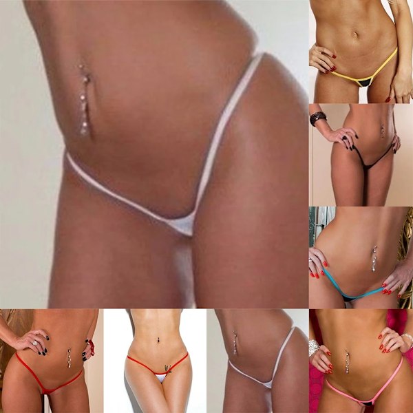 Naisten String Femme Seksikäs Matala Vyötärö Thong G-String Alusvaatteet Alushousut Alusvaatteet Saumattomat Tangat Seksi Vaatteet Musta-Keltainen