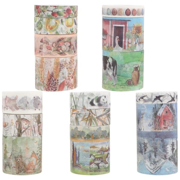 Eske med teipsett Washi teipdekor for dekor Scrapbook DIY Notebook-max