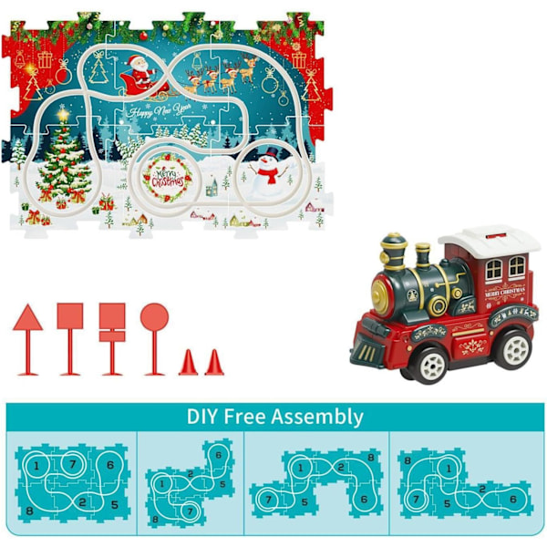 Pussel-Spårvagnsleksakssats - 13 delar Julmonteringsmodell för barn 13 pcs