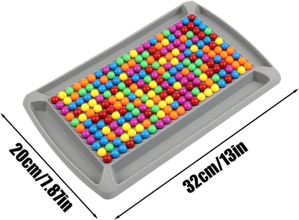Rainbow Ball Duel Brettspill - Klassisk Strategispill for Barn (245 Perler) Gray 245 beads