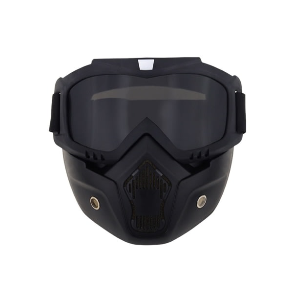 CQBB Paintball mask anti-fog, cover och skyddsglasögon är vertikal svart ram och grå