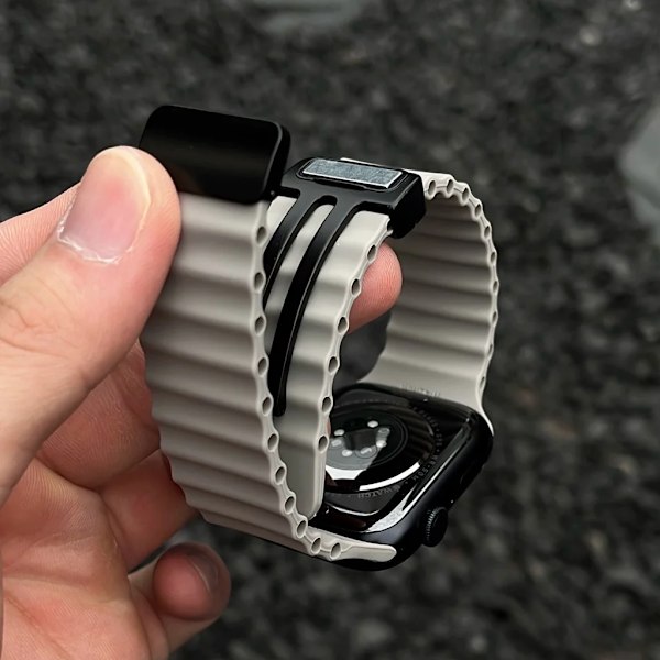 Magnetisk spænde til Apple Watch Band Ultra 2 49mm 45mm 44mm 40mm 41mm 38 42mm Silikonarmbånd iWatch Series 7 6 3 se 8 9 Lavendel 38mm 40mm 41mm