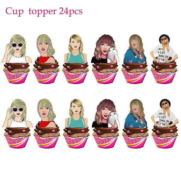 Taylor Swift bursdagspynt Taylor Swift-tema bursdagspynt Ballonger Kakepynt Banderolle
