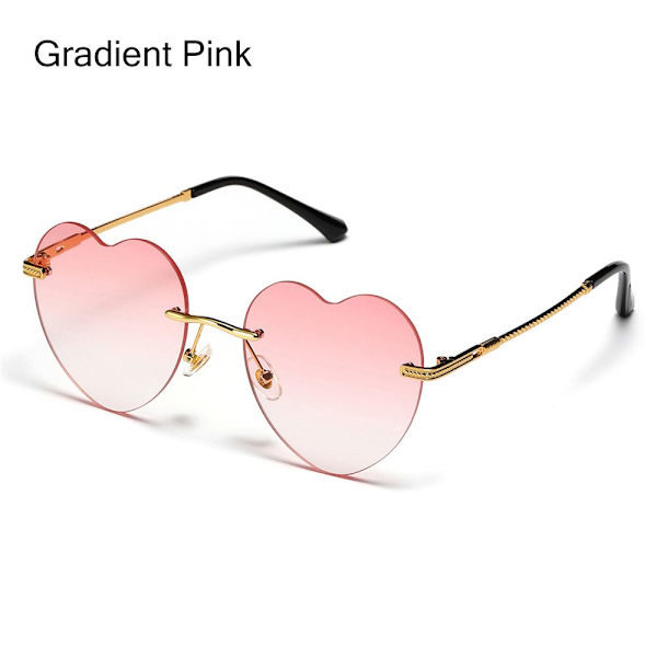 Hjerteformede solbriller for kvinner, GRADIENT ROSA, Gradient Pink—max