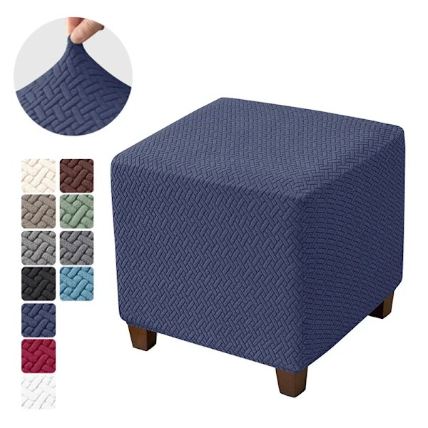 1 st Jacquard stretch ottoman pall täckt elastisk fyrkantig fotpall täcker all-inclusive hållbara fotstöd överdrag vardagsrum A8  ottoman överdrag liten