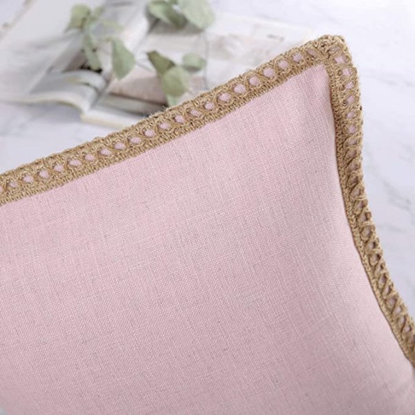 Maalaismainen tyynynpäällinen pellava reunuksilla 18 X 18 tuumaa 18 X 18 in