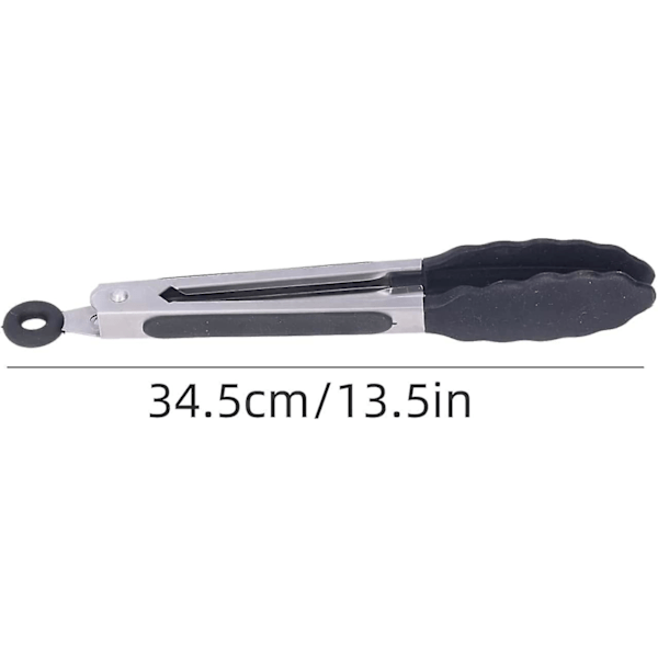 Kjøkkentang 27cm sklisikker rustfritt stål - Bbq, servering, steking