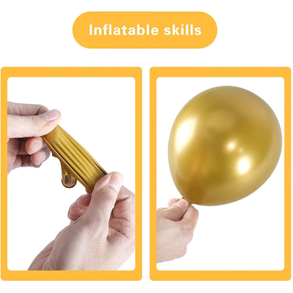 Gyldne latexballoner, sæt, fødselsdagsfestdekoration latexballoner—40 guld,