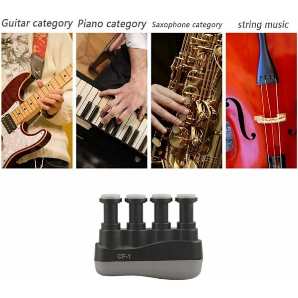 Guitar Finger Strength Trainer (sort + grå gul + grå CF-1 voksen) Velegnet til hjemmebrug