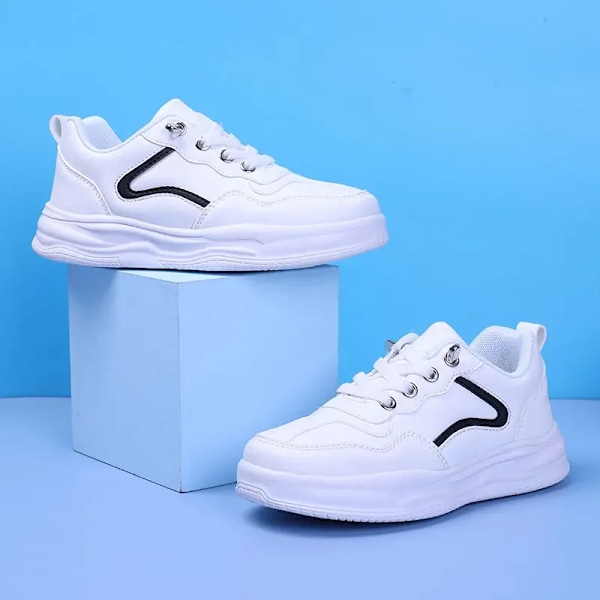 Mode Læder Overflade Børn Casual Sko Alle Årstider Børnesko Til Pige Børn Sneakers Nye Studerende Sportsko grøn 26