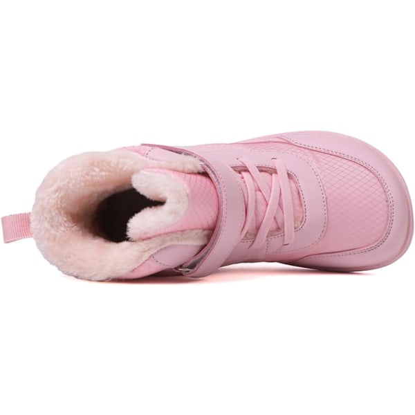 Lasten Paljasjalkakengät Talvi Talvikengät Lämmin Vuorattu Paljasjalkakengät Liukumattomat Talvisaappaat Kevyet Mukavat Vaelluskenkät Tytöille Pojille Kw01 pink 25 EU