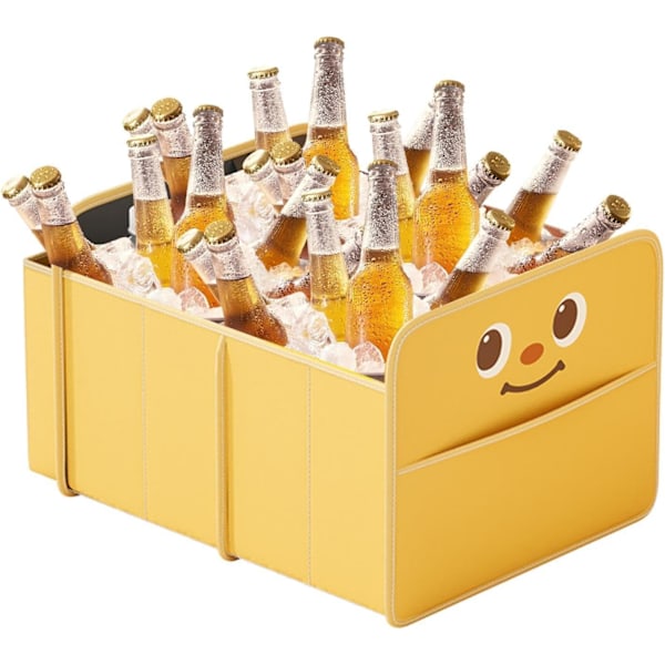 Lätt Bilorganisatör, PU-Läder Bagageutrymme, Multifunktionell & Rymlig Yellow