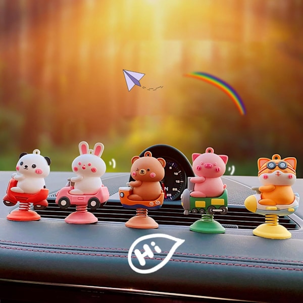 Miniatyyri piirrettyjä heiluvilla eläimiä, kevään veistoksia kojelaudalle, ei-deformoituva auton sisustus, pöytä/sänkytarvikkeet Allt