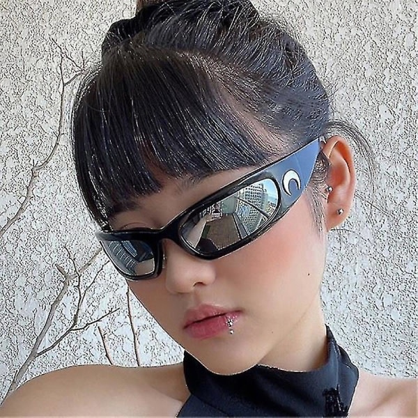 SQBB Rektangulära solglasögon Vintage utomhuscykling Sport Hip Hop Punk solglasögon