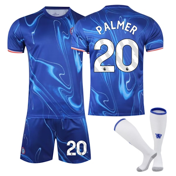 Chelsea Hemma Barnfotbollströja 2024-2025 Hemmaplan Palmer Nr 20 - Strumpor 22 No. 20 - Socks 22