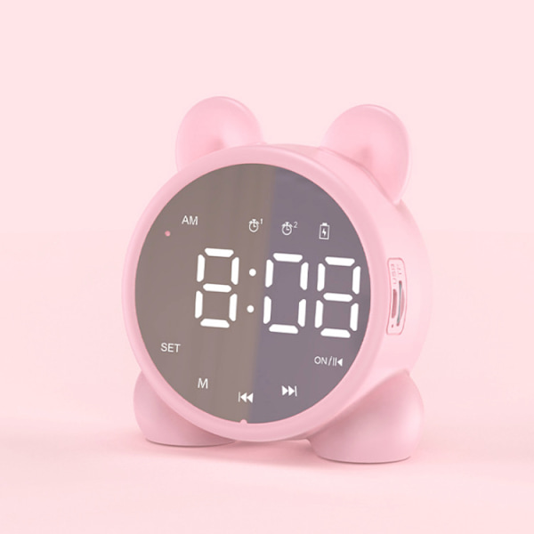 1:a rosa digitala väckarklocka, smart barnklocka med LED-display