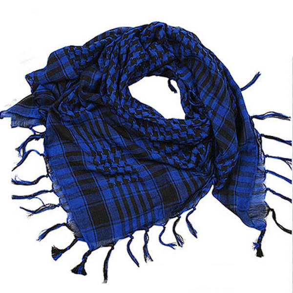 Sommar Unisex Taktisk Arabisk Cykelmask Scarf För Man Kvinnor Mode Lättvikt Hijab Scarf Spring Army Plaid Head Scarf Mask mörkblå 100 cm