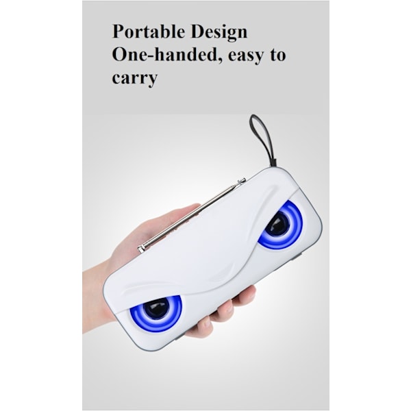 Bluetooth-högtalare Dual Speaker Lighting Portable Card Radio (svart),