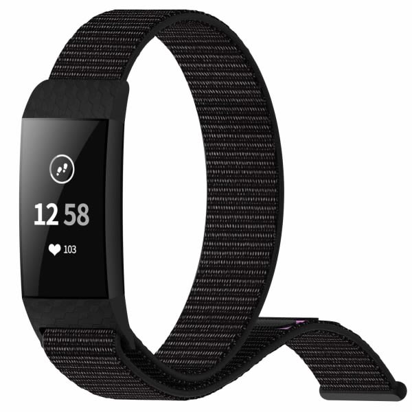 Fitbit Charge 3/4 armband nylon Svart