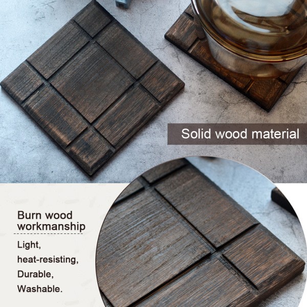 CQBB 3-pack träunderlägg för varma rätter, grytor och stekpannor, rustik trä