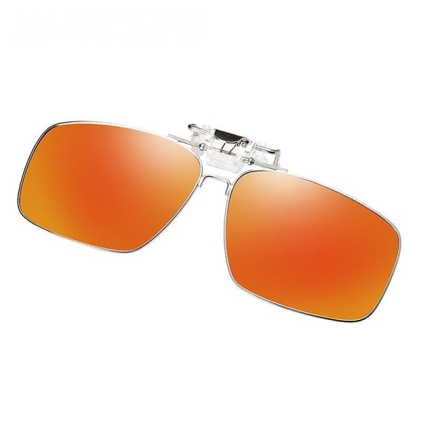Polariserad Clip On Solglasögon Ramlös Flip Up-lins för receptbelagda glasögon-orange