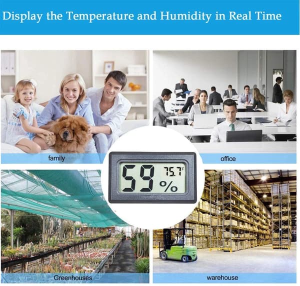 Mini digital termometer hygrometer, inomhustemperatur- och luftfuktighetsmätare med LCD-display, hemrumsmätare, Fahrenheit, 4-pack
