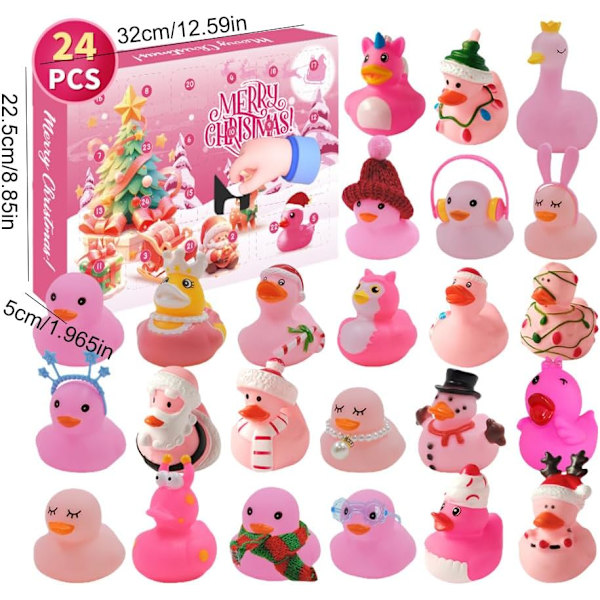 2024 Nedtælling Jule Gummiande Adventskalender, 24-Dages Badelegetøjs Sæt c