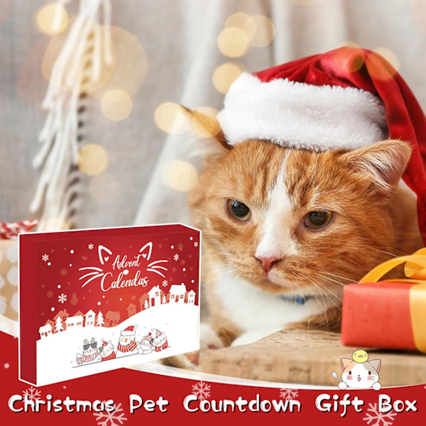 2024 Katt-Adventskalender med 24 Katt-Leksaker, Fjäder- och Musleksaker för Katter, Julnedräkningsskoj (Stil 1) Style 1