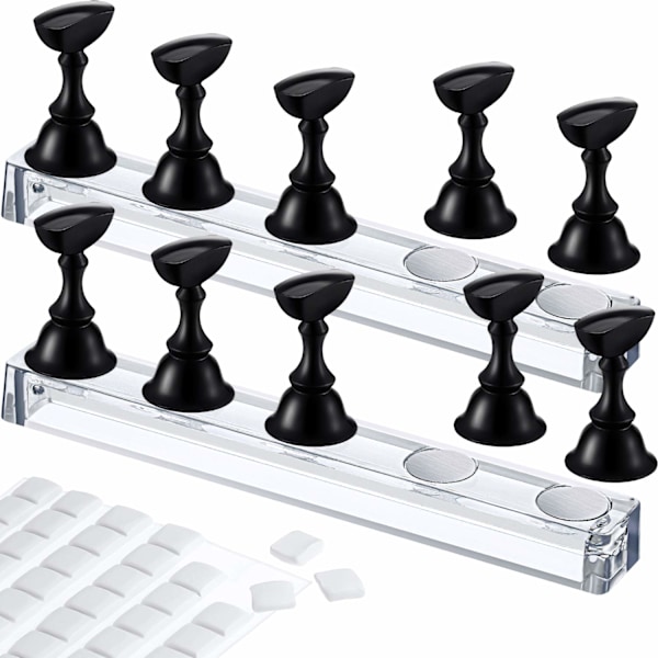 2 Set Akryl Nagelkonst Övningsställ Magnetiska Nagelspetsar