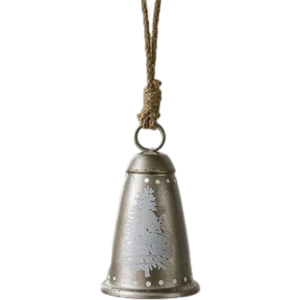 Metallinen joulukellon koriste, juuttinarulla, rustiikkinen äänellinen kello puuhun, seppeleeseen ja oviin Christmas tree bells
