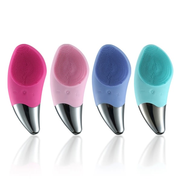 Mini Elektrisk rengöringsborste Silikon Facial SPA Massage Tool rosa