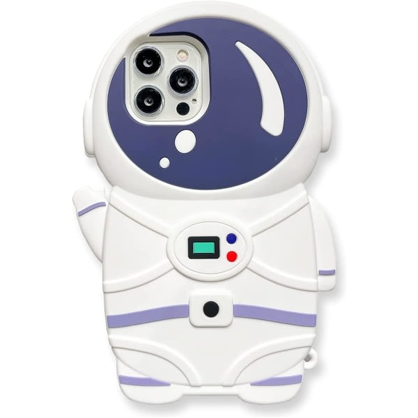 CQBB Telefon 14 Plus Case Kawaii Telefonfodral, Söt 3D Cartoon Cool Astronaut Mjuk Silikon Stötsäker Case Rolig för iPhone 14 Plus Kvinnor Flickor