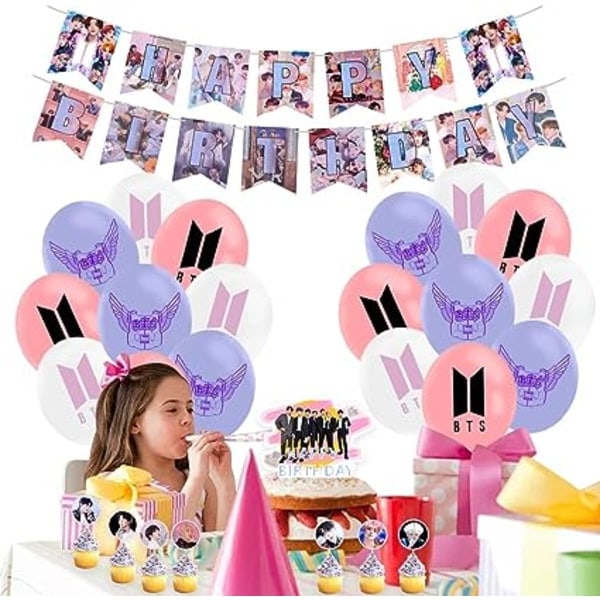 41 BTS Födelsedagsfest Dekoration, Bangtan Boys Festdekoration 1 PCS