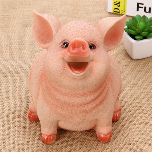 Sovrum Resin Piggy Bank Barn Piggy Bank Söt Pig Piggy Bank Hushålls Dekoration Pyssel För Gåva L