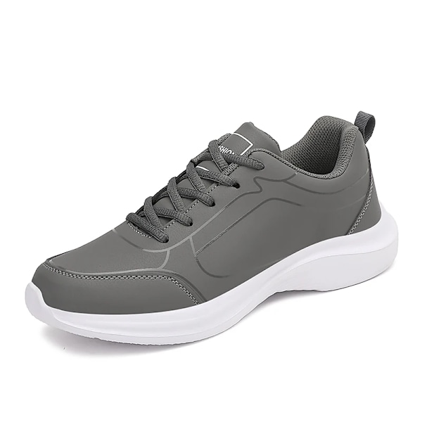 Maedef Skor För Män Casual Lace Up Mode Man Sneakers Vattentät Running Walking Sko Utomhus Utbildning Mäns Atletika Skor Grå 48