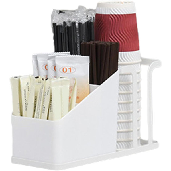Kaffekop Dispenser, Bordplads Organizer med Elegant Sort Design til Køkken White