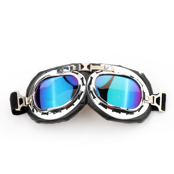 Motorcykelglasögon Vintage Pilot Style Goggle Outdoor Sand Goggles Bike Racer Cruiser Touring Glasögon för halvhjälm