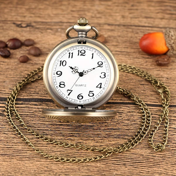 Sommerfugl Blomst Fugl Quartz Lommeur Vintage Skelet Analog Halskæde Vedhæng Lommeur Souvenir Fødselsdag Gave Til Kvinder Mænd Bronze