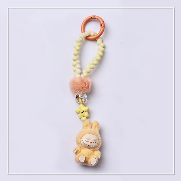 Kawaii Mini Labubu Nøglering Tegneserie Kreativ Tredimensionel Dukke Studenter Skoletaske Vedhæng Bil Nøglering Kvinder og Mænd Gaver A