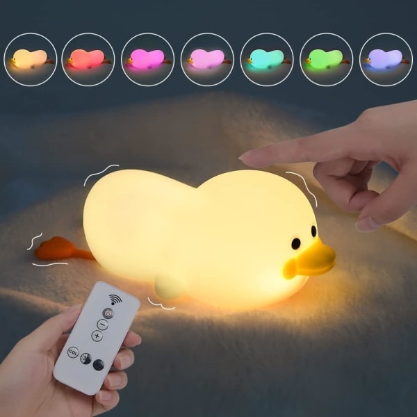 LED natlampe, and natlampe børnelampe, smart sengelampe med touchsensor silikone lampe genopladelig natlampe USB genopladelig