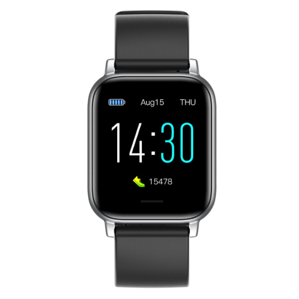 Smartklocka, Puls Sömn Fitness Termometer Steg Bluetooth Klocka (svart),