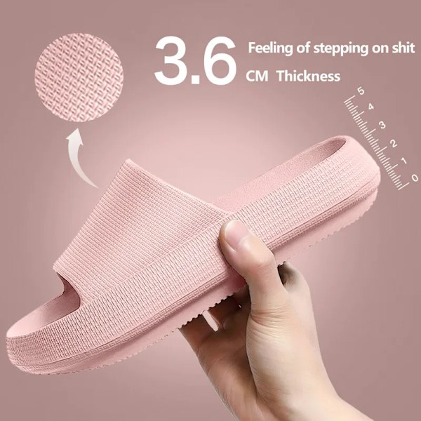 Cloud Tofflor För Män Flip Flops Strand Sandaler Badrum Icke-Slipp Slides Män Kvinnor Tofflor Inomhus Skor Man S Löper B-Pink 3.6cm 44-45(passar 43-44)