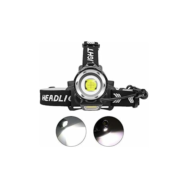 12000 Lumen Genopladelig LED Pandelampe, XHP90 Kraftig Pandelampe Høj Effekt Hoved Lygte 4 Tilstande Zoomable Arbejdslys med